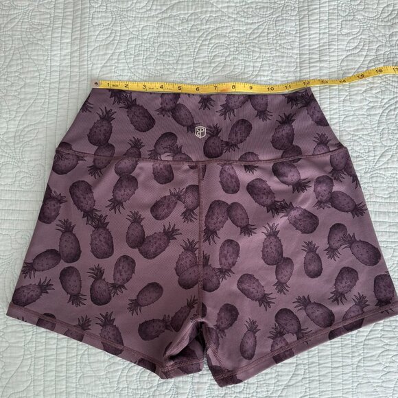 Born Primitive Hustle Booty Shorts Womens XL Purple Pineapple Print Workout - Picture 7 of 7